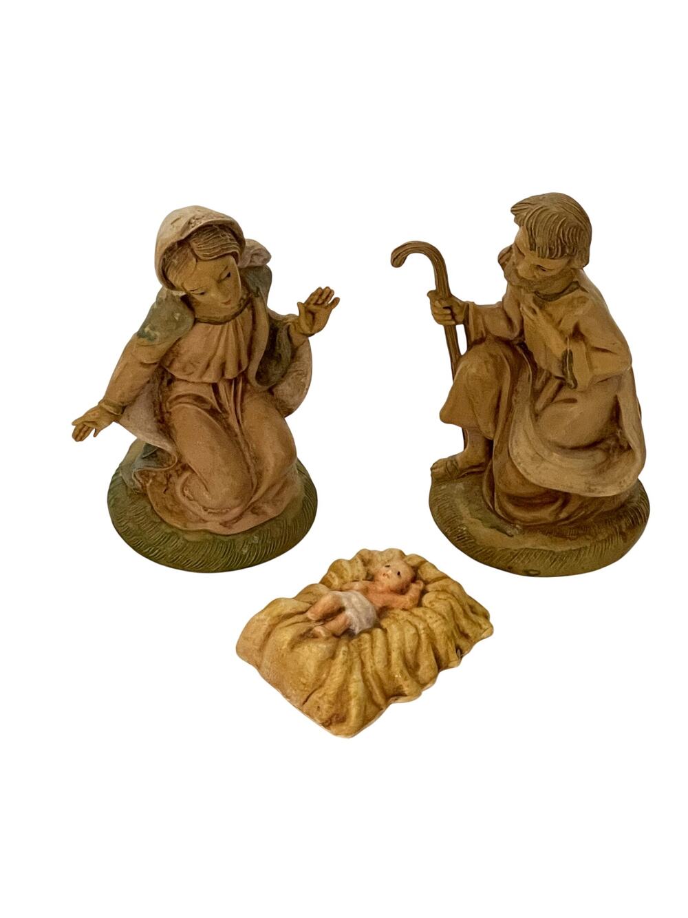Vintage Fontanini Nativity Mary Joseph Baby Jesus 2.5" Italy Christmas